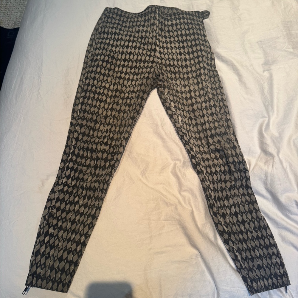 Men's Black and Gray Patterned Pants